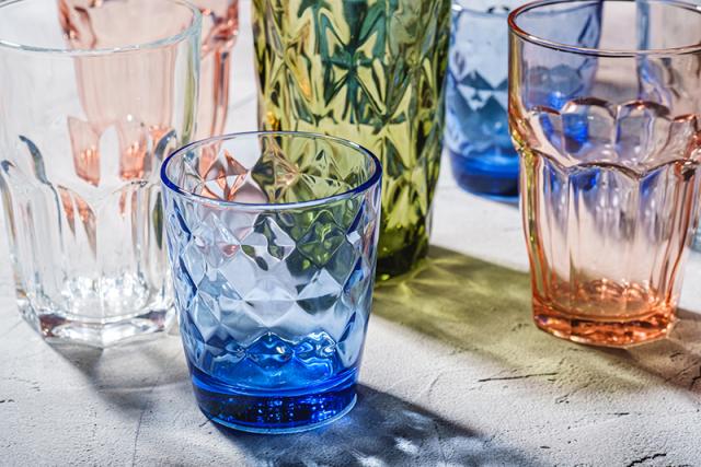Beautiful coloured glassware.