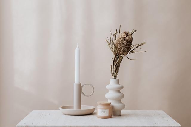 candle stick and vase